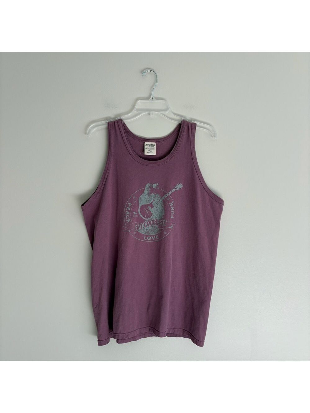 Comfort Wash Peace Funk Love Funklefest Purple Graphic Tank Top Size M